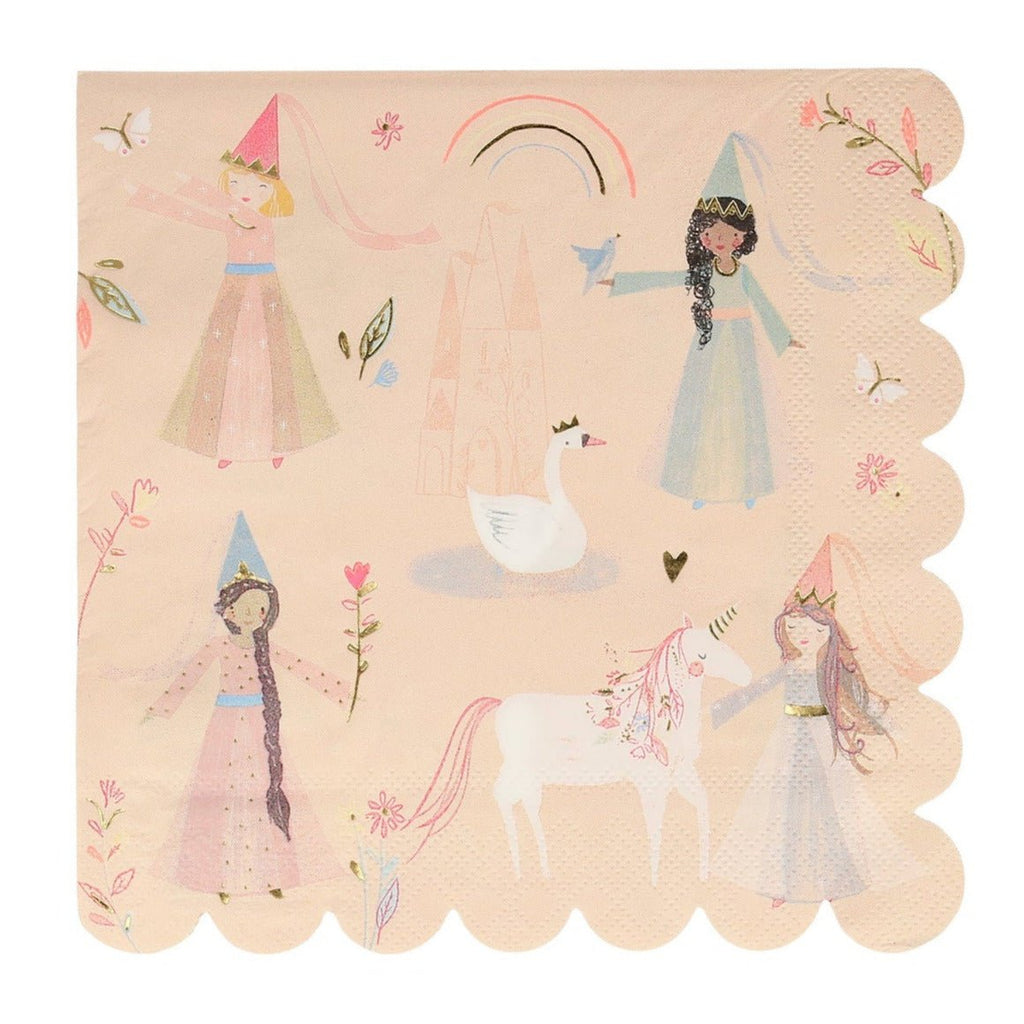 Princess Large Napkins - set van 16 - Servetten Meri Meri - In den Olifant