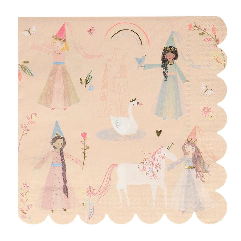 Princess Large Napkins - set van 16 - Servetten Meri Meri - In den Olifant