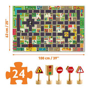 Puzzel Auto Circuit De Stad - 24 stukjes - Autobanen en verkeersborden Djeco - In den Olifant