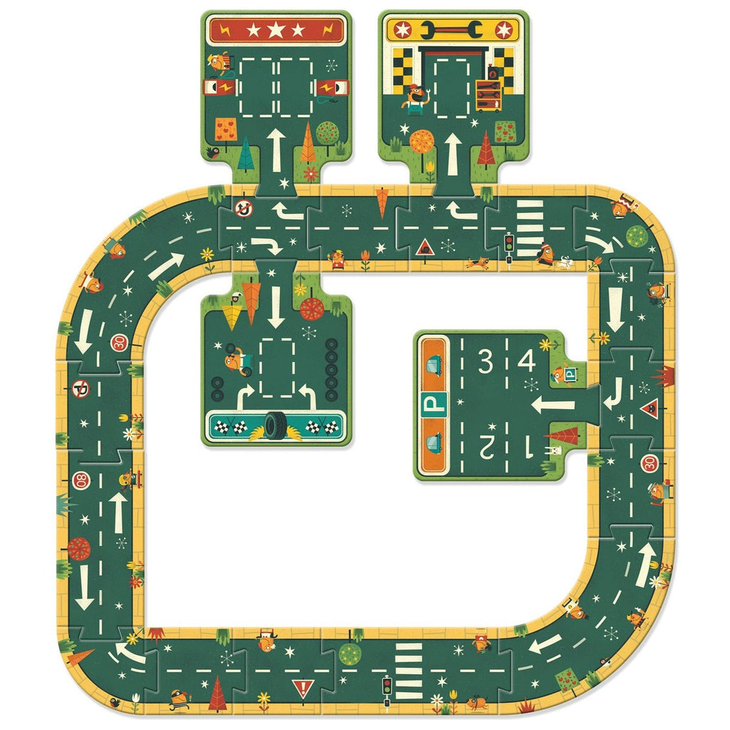 Puzzel Autobaan - 21 stukken - Legpuzzels Djeco - In den Olifant