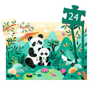 Puzzel in silhouetdoos Léo le panda - 24 stukjes - Legpuzzels Djeco - In den Olifant