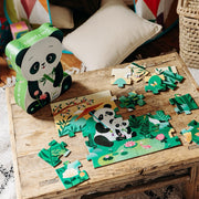 Puzzel in silhouetdoos Léo le panda - 24 stukjes - Legpuzzels Djeco - In den Olifant