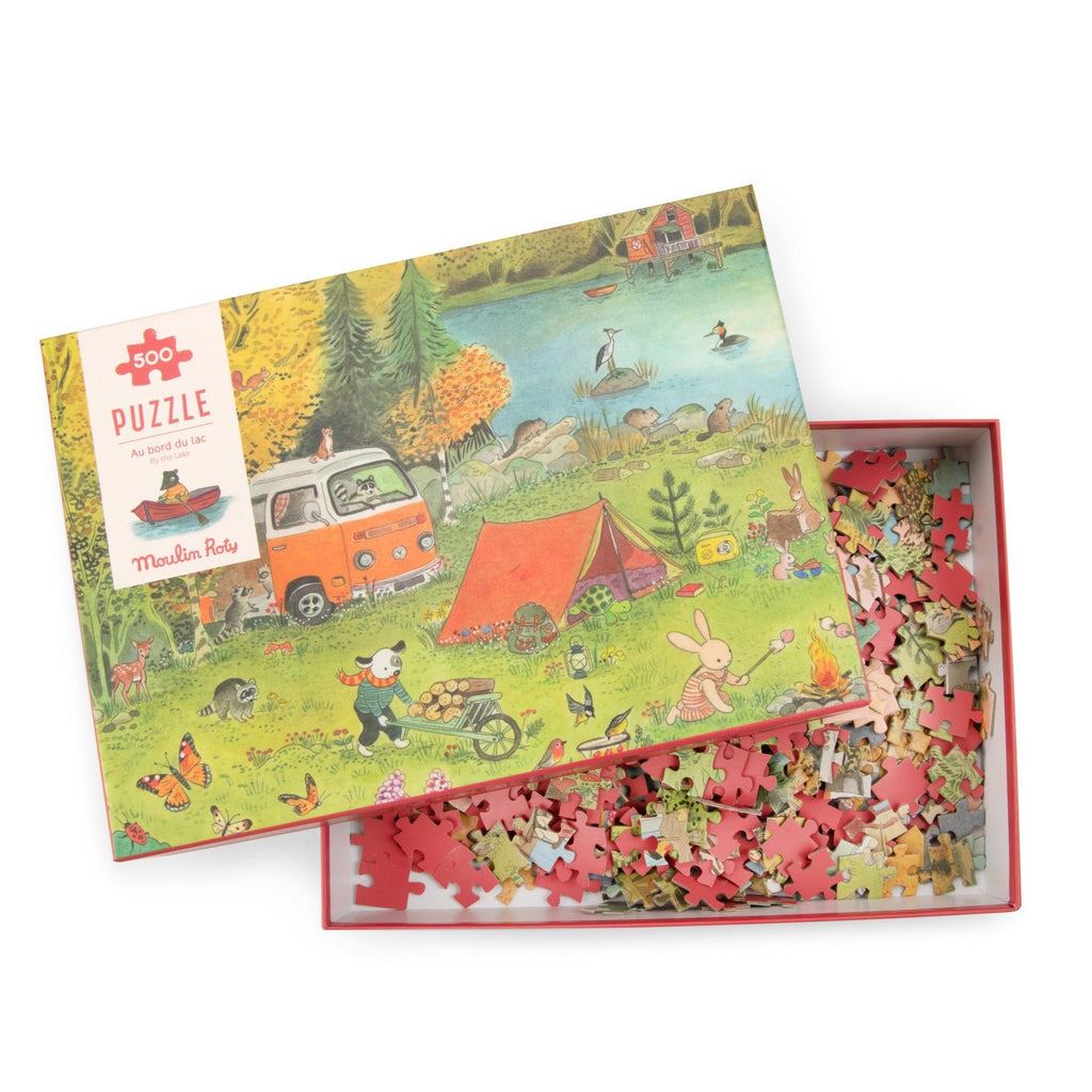 Puzzel La Grande Famille - 500 stukjes - Legpuzzels Moulin Roty - In den Olifant