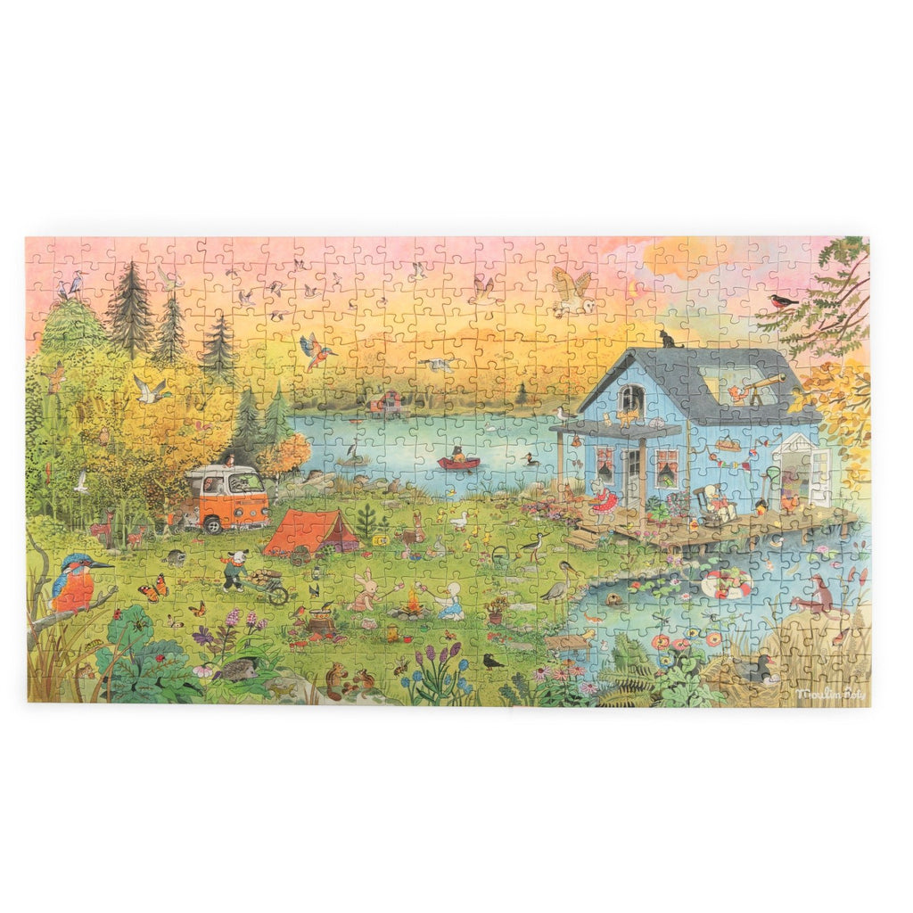 Puzzel La Grande Famille - 500 stukjes - Legpuzzels Moulin Roty - In den Olifant