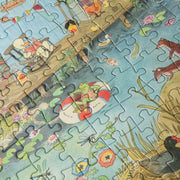 Puzzel La Grande Famille - 500 stukjes - Legpuzzels Moulin Roty - In den Olifant