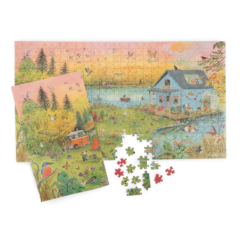 Puzzel La Grande Famille - 500 stukjes - Legpuzzels Moulin Roty - In den Olifant