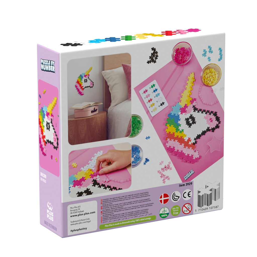 Puzzle by Number eenhoorn Plus - Plus: 250 stuks - Bouwsets Plus Plus - In den Olifant