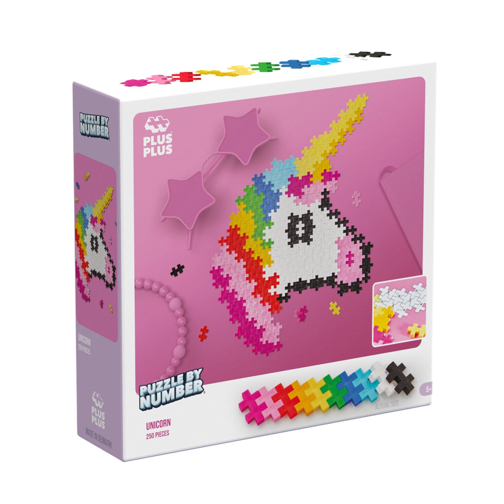 Puzzle by Number eenhoorn Plus - Plus: 250 stuks - Bouwsets Plus Plus - In den Olifant