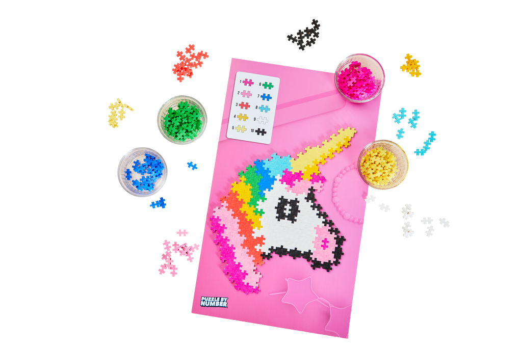 Puzzle by Number eenhoorn Plus - Plus: 250 stuks - Bouwsets Plus Plus - In den Olifant