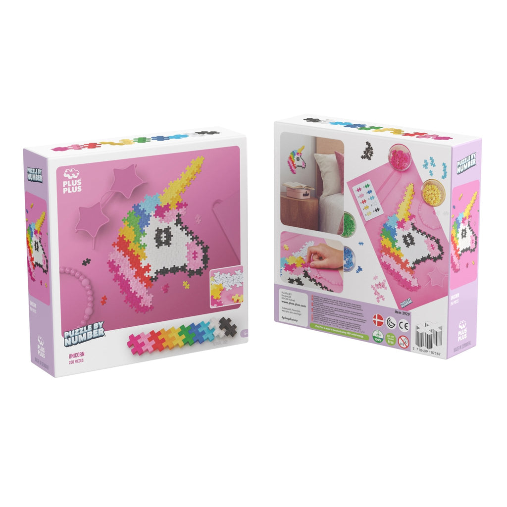Puzzle by Number eenhoorn Plus - Plus: 250 stuks - Bouwsets Plus Plus - In den Olifant