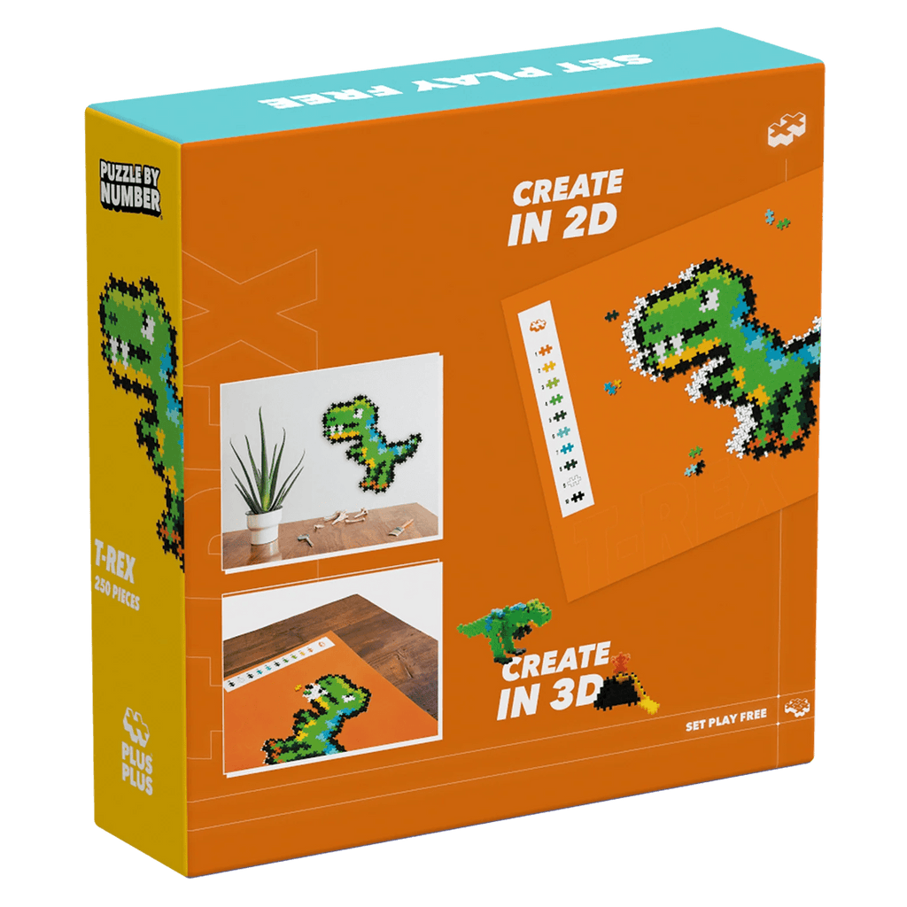 Puzzle By Number T - Rex 250 Pcs Plus - Plus - Bouwsets Plus - Plus - In den Olifant