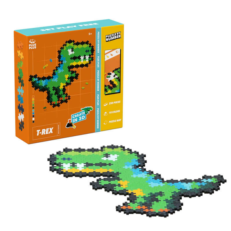 Puzzle By Number T - Rex 250 Pcs Plus - Plus - Bouwsets Plus - Plus - In den Olifant