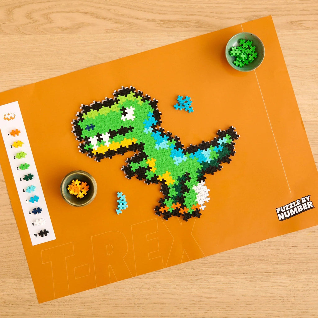 Puzzle By Number T - Rex 250 Pcs Plus - Plus - Bouwsets Plus - Plus - In den Olifant
