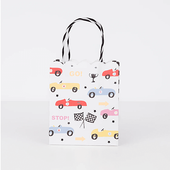 Papieren Feesttasjes Race Car Party Bags - Set Van 8