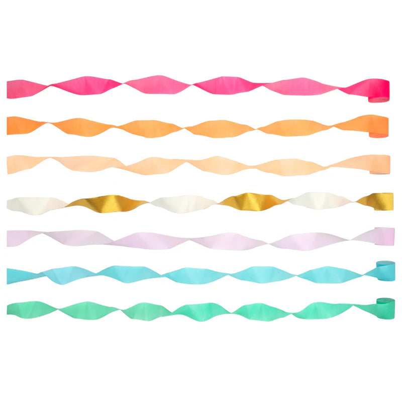 Slingers Bright Crepe Paper Streamers - set van 7