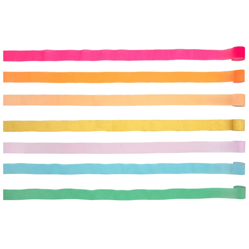 Slingers Bright Crepe Paper Streamers - set van 7