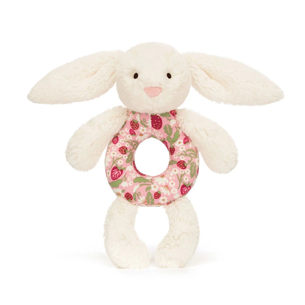 Rammelaar Blossom Cream Bunny Berry Ring Rattle - Rammelaars Jellycat - In den Olifant