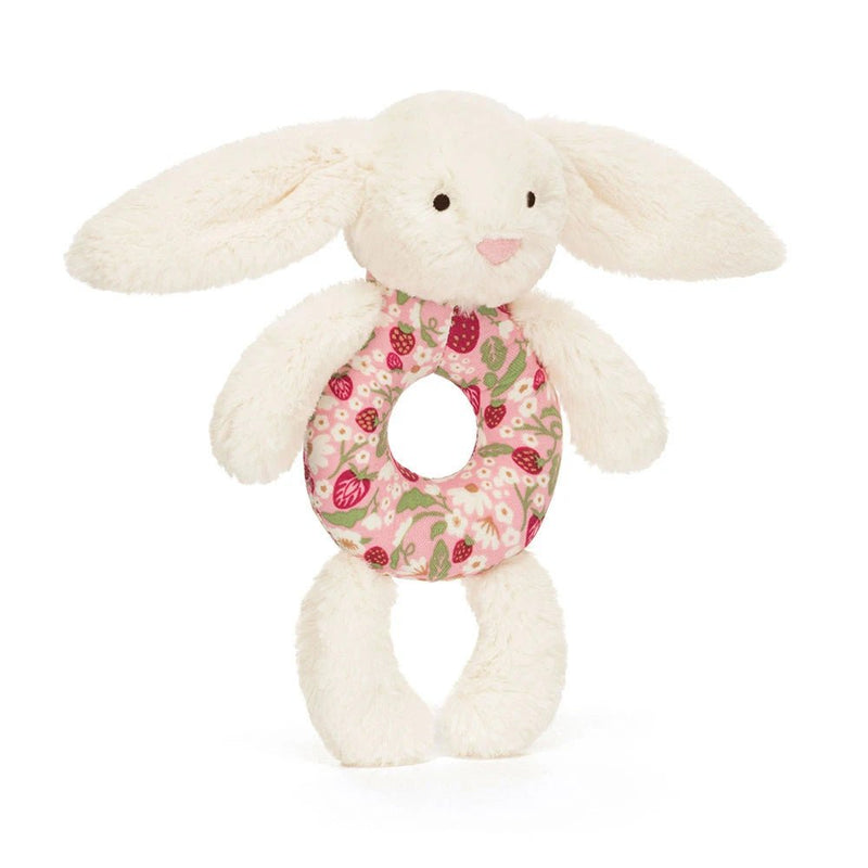 Rammelaar Blossom Cream Bunny Berry Ring Rattle - Rammelaars Jellycat - In den Olifant