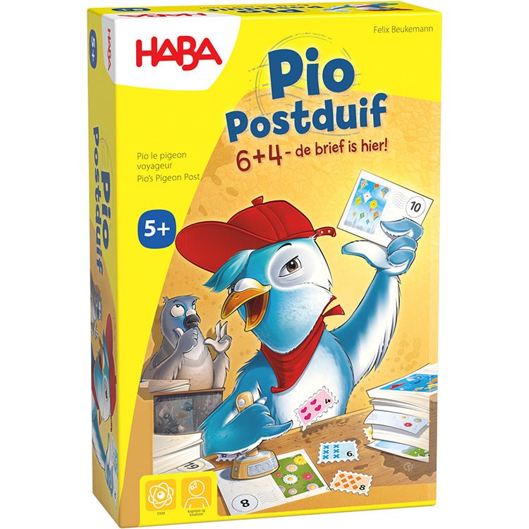 Rekenspel - Pio Postduif - Educatieve spelletjes Haba - In den Olifant