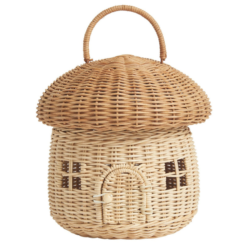 Rieten mandje - Rattan Mushroom Basket Naturel - Opbergers Olli Ella - In den Olifant