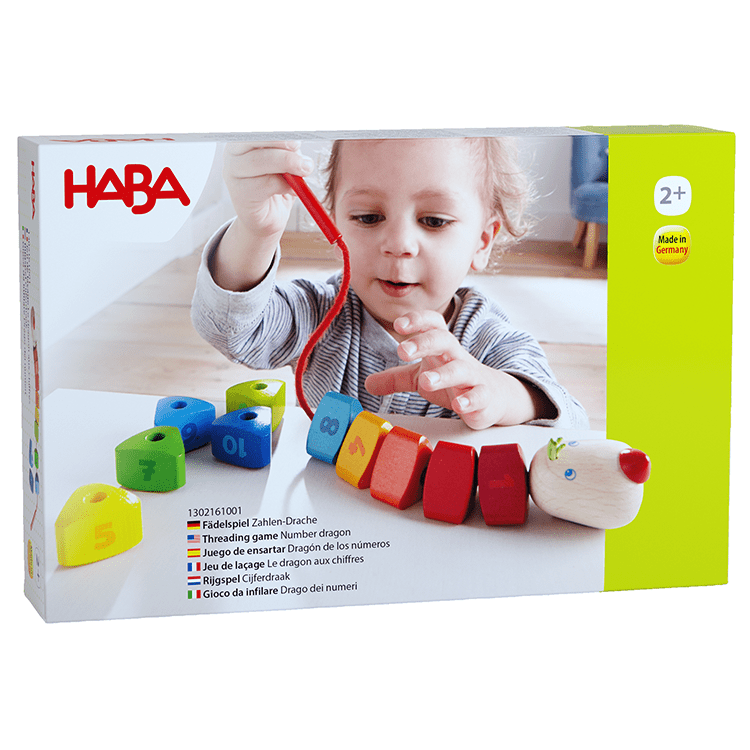 Rijgspel Cijferdraak - Kralen rijgen Haba - In den Olifant
