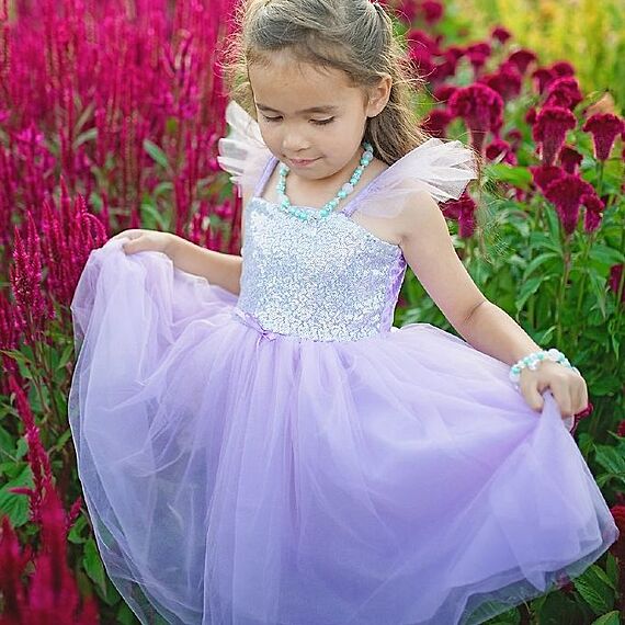 Paarse Verkleedjurk - Sequins Princess Dress Lilac