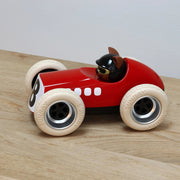 Rode speelgoedwagen - Egg Hardy - Auto's en voertuigen Playforever - In den Olifant