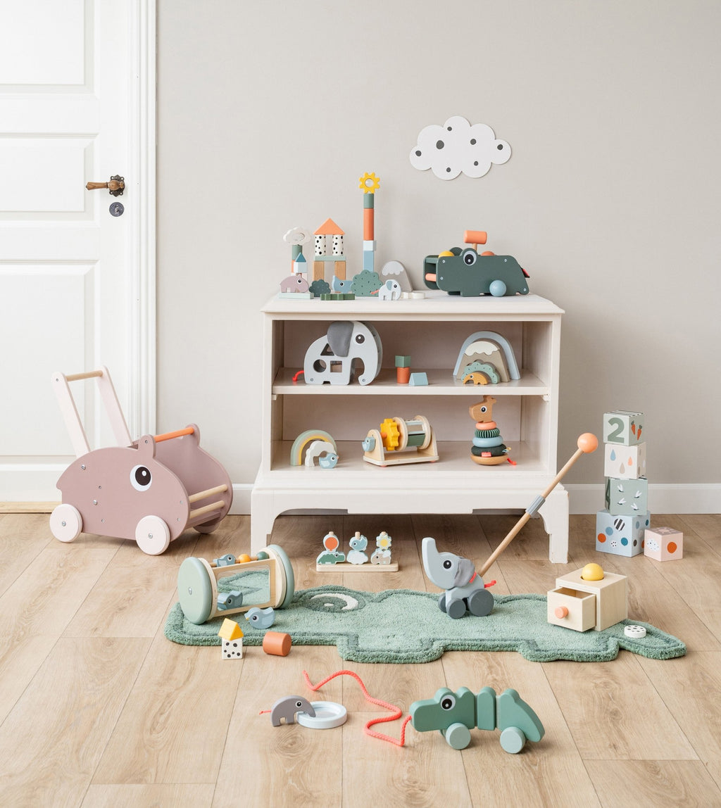 Rollende activiteitenspeeltje met spiegel - Birdee Colour Mix - Activiteitenspeelgoed Done by Deer - In den Olifant