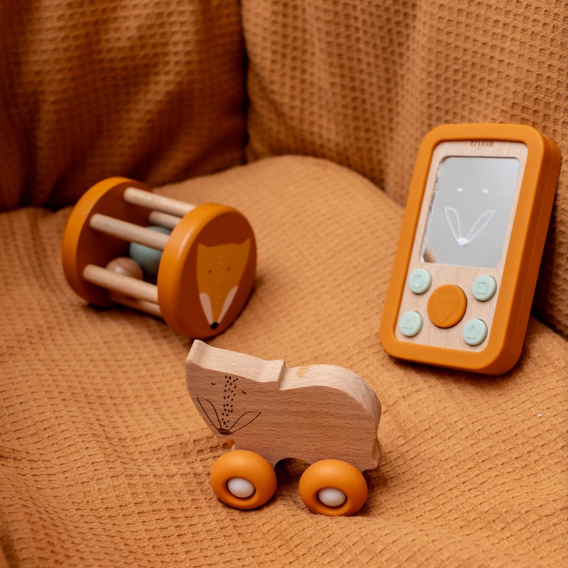 Rollende houten rammelaar - Mr. Fox - Rammelaars Trixie - In den Olifant