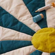 Rond speeltapijt Play mat circus teal - 112 cm - Speelmatten en - bogen Kid's Concept - In den Olifant