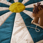 Rond speeltapijt Play mat circus teal - 112 cm - Speelmatten en - bogen Kid's Concept - In den Olifant