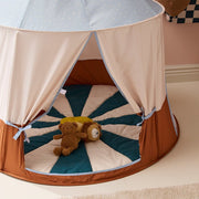 Rond speeltapijt Play mat circus teal - 112 cm - Speelmatten en - bogen Kid's Concept - In den Olifant