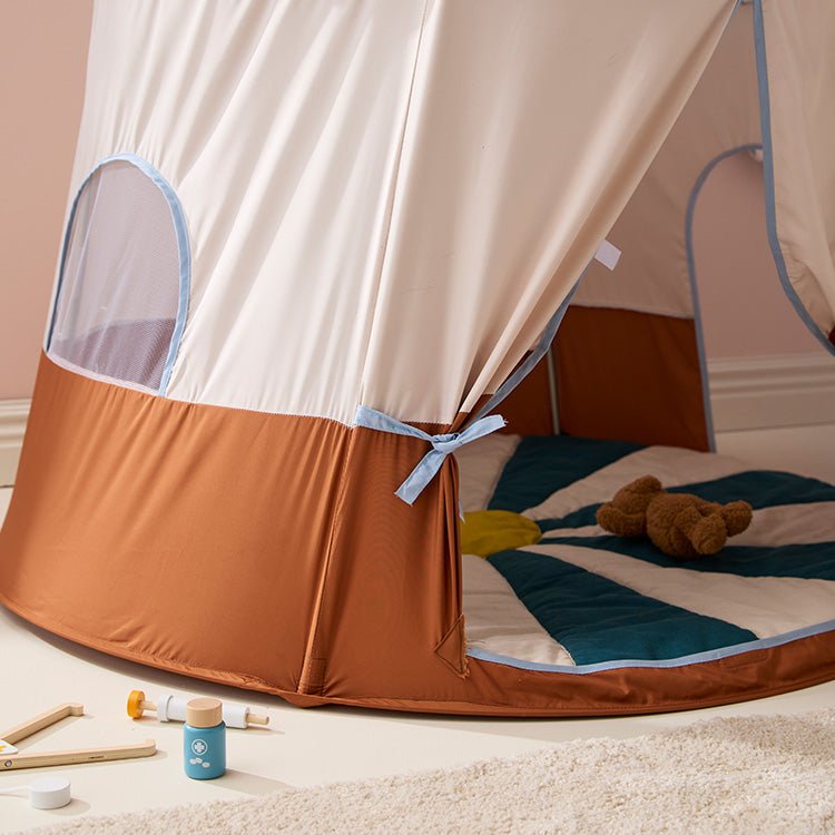 Rond speeltapijt Play mat circus teal - 112 cm - Speelmatten en - bogen Kid's Concept - In den Olifant