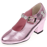 Roze Metallic Schoentjes Met Hoge Hak - Madeleine - Verkleedschoenen Souza for kids - In den Olifant