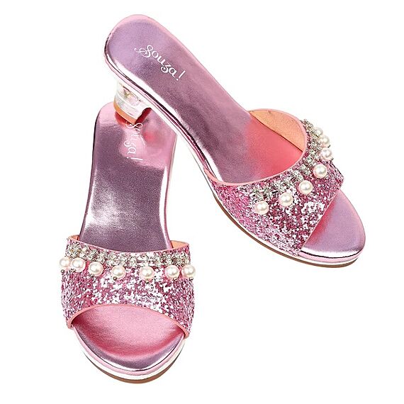 Roze Metallic Slipper Met Hoge Hak - Marie - Claire - Verkleedschoenen Souza for kids - In den Olifant