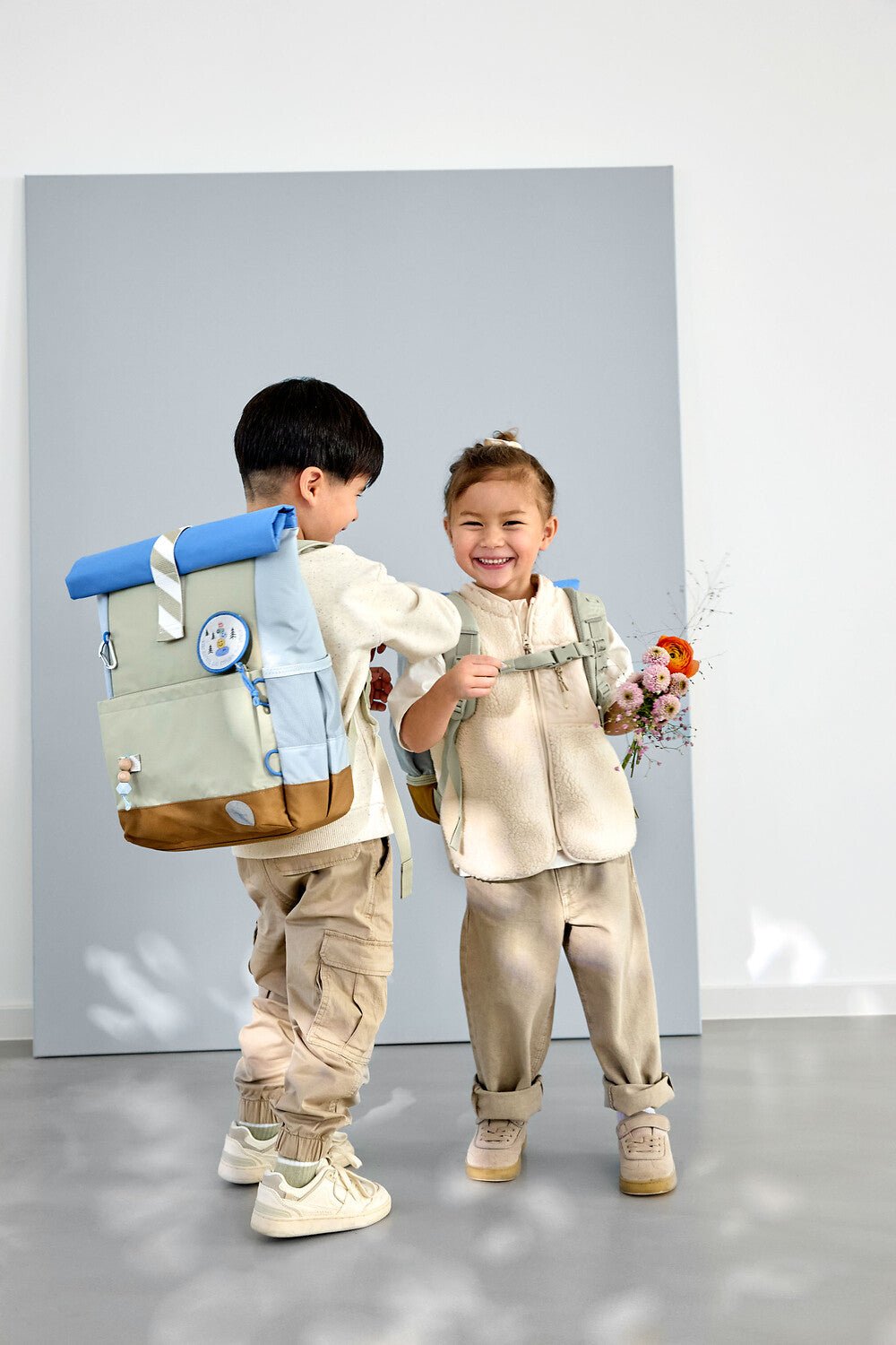 Rugzak Medium Rolltop Backpack Sunny Explorer Green/Blue - Rugzakken Lässig - In den Olifant