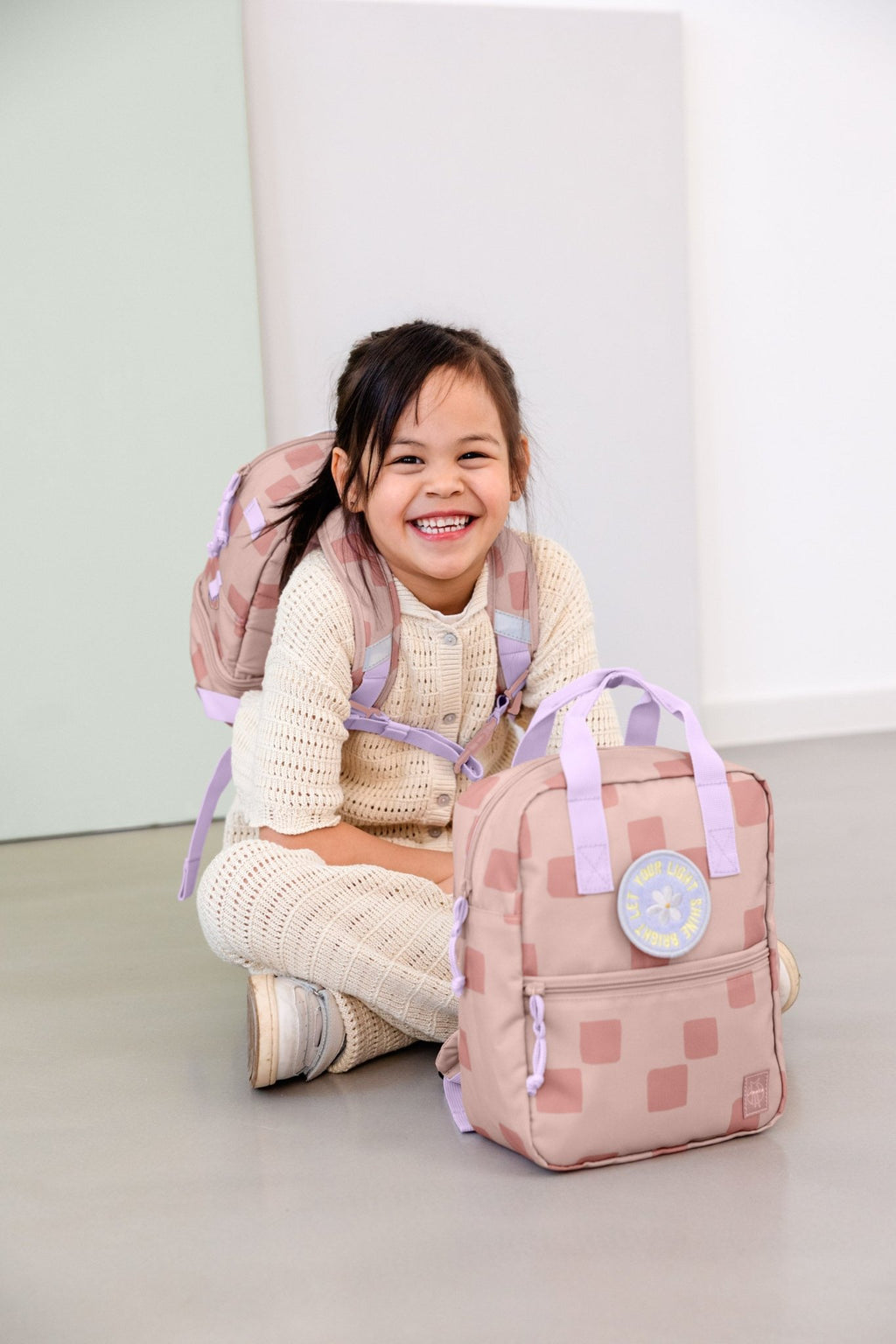 Rugzak Mini Square Backpack Pattern Party rose - Rugzakken Lässig - In den Olifant