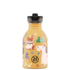 RVS drinkfles Urban Bottle Farm Friends - 250 ml - Drinkflessen 24Bottles - In den Olifant