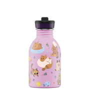 RVS drinkfles Urban Bottle Meow Friends - 250 ml - Drinkflessen 24Bottles - In den Olifant