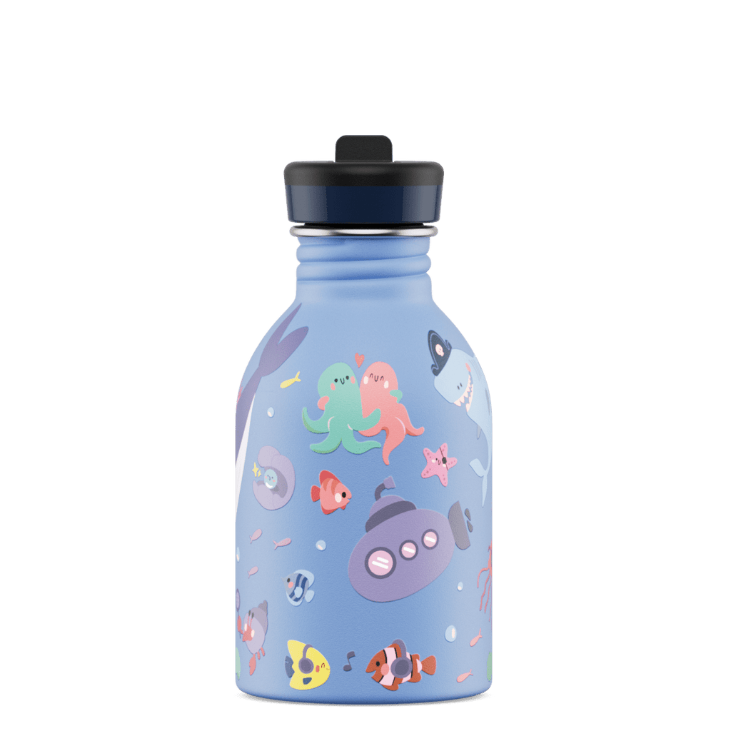 RVS Drinkfles Urban Bottle Ocean Friends - 250 ml - Drinkflessen 24Bottles - In den Olifant