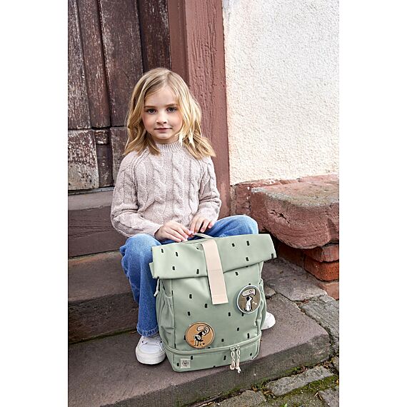 Mini Rolltop Rugzak | Happy Prints Light Olive