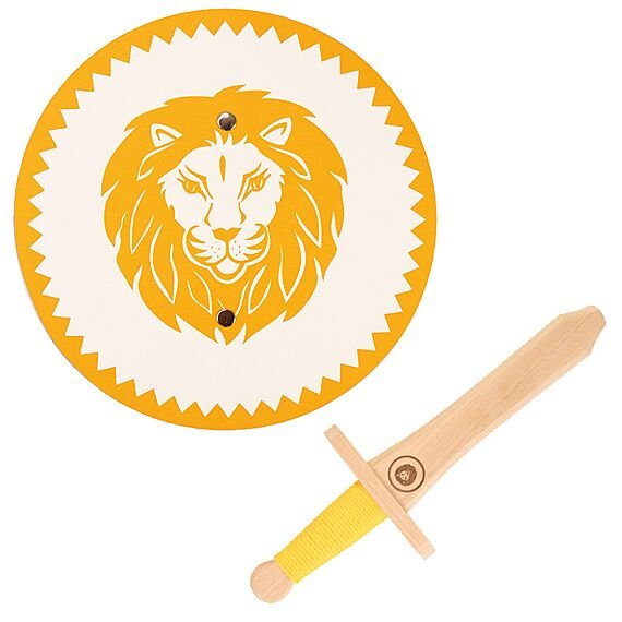 Schild En Zwaard Leopold | Gele Mini Set - Wapens en helmen Vah - In den Olifant