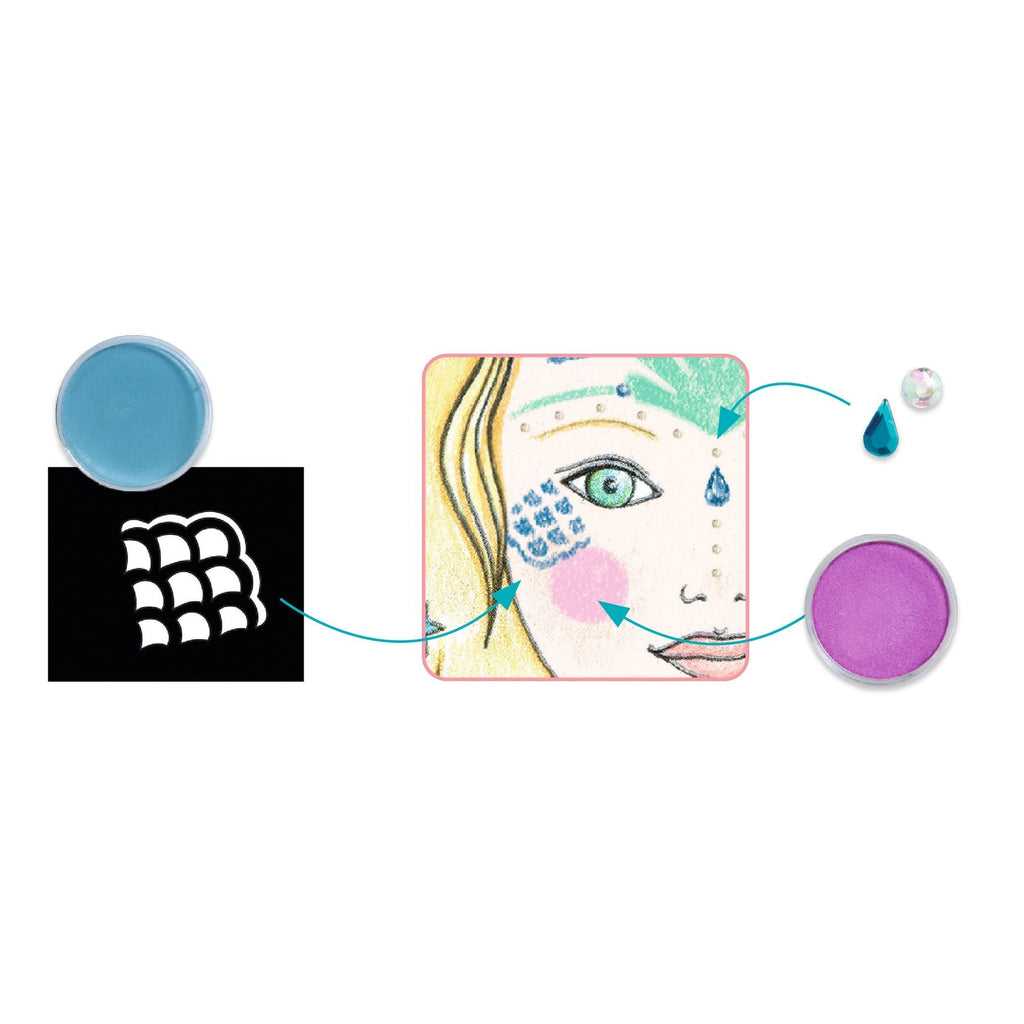 Schminkset voor kinderen - Face Paint Parelmoer - Kinderschmink en tattoos Djeco - In den Olifant