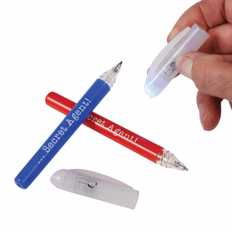 Secret Agent invisible ink spy pens - set van 2 - Schrijfwaren REX London - In den Olifant