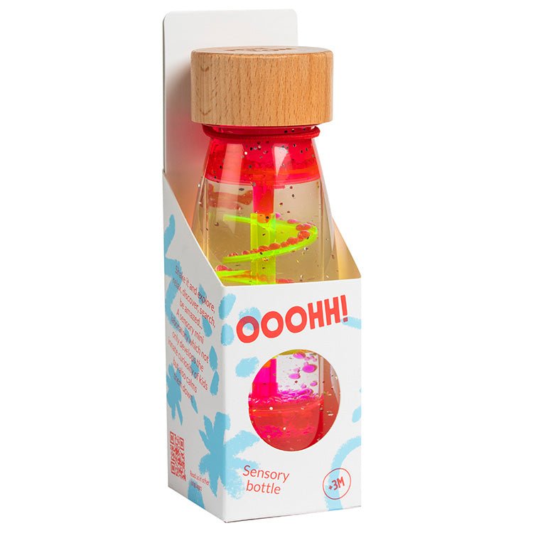 Sensorische Petit Boum fles - Move Bottle Spiral Pink - Sensorisch speelgoed Petit Boum - In den Olifant