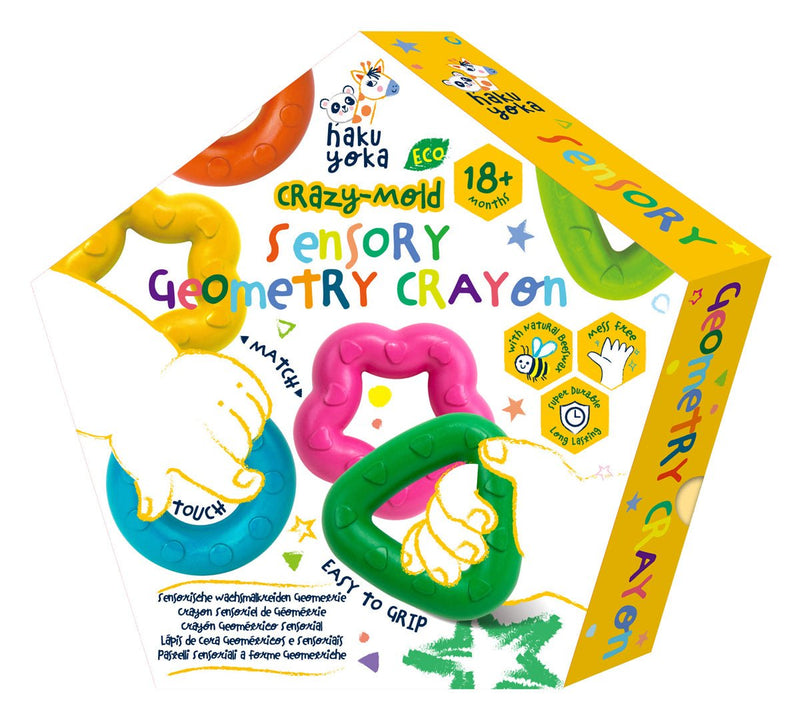 Sensory Geometrische Krijtjes - set van 6 - Kleuren en tekenen Haku Yoka - In den Olifant