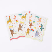 Servetten Animal Parade Large Napkins - set van 16 - Servetten Meri Meri - In den Olifant