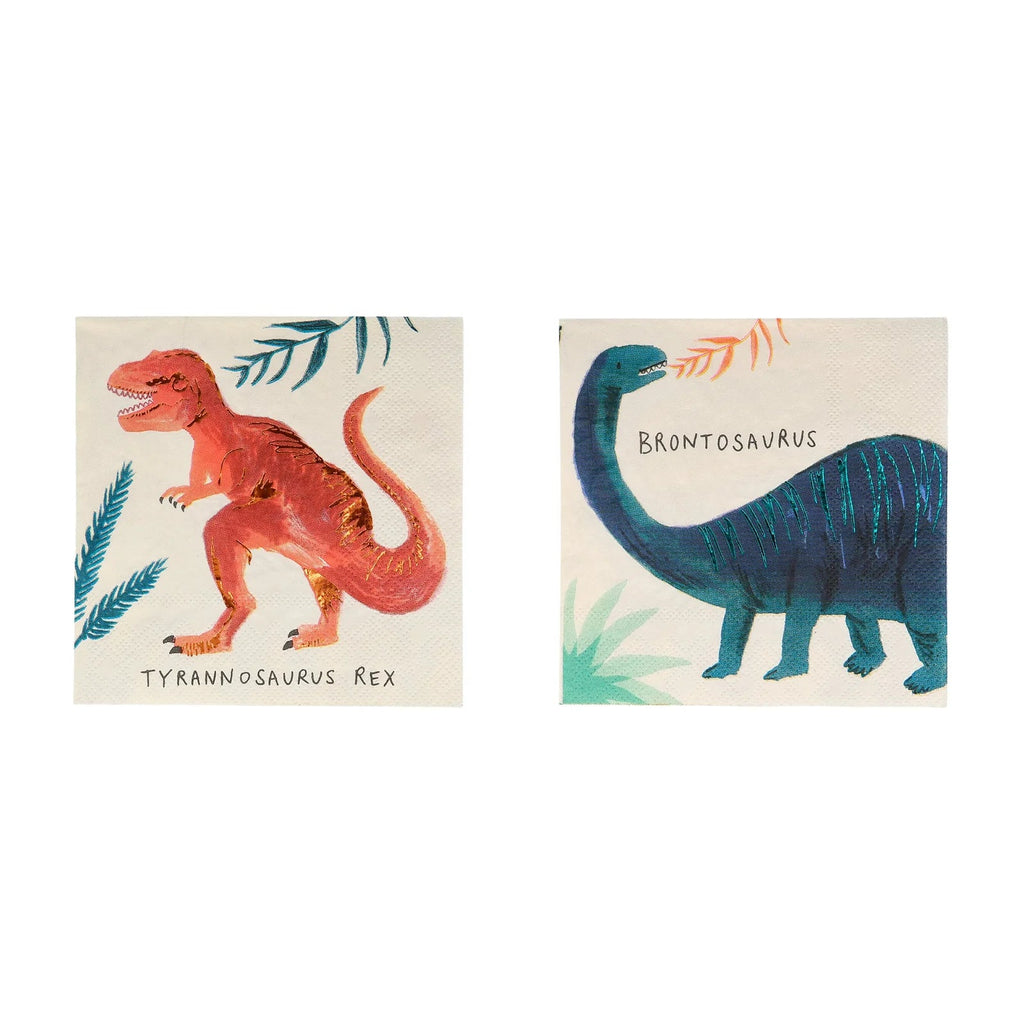 Servetten Dinosaur Kingdom Small Napkins - set van 16 - Servetten Meri Meri - In den Olifant