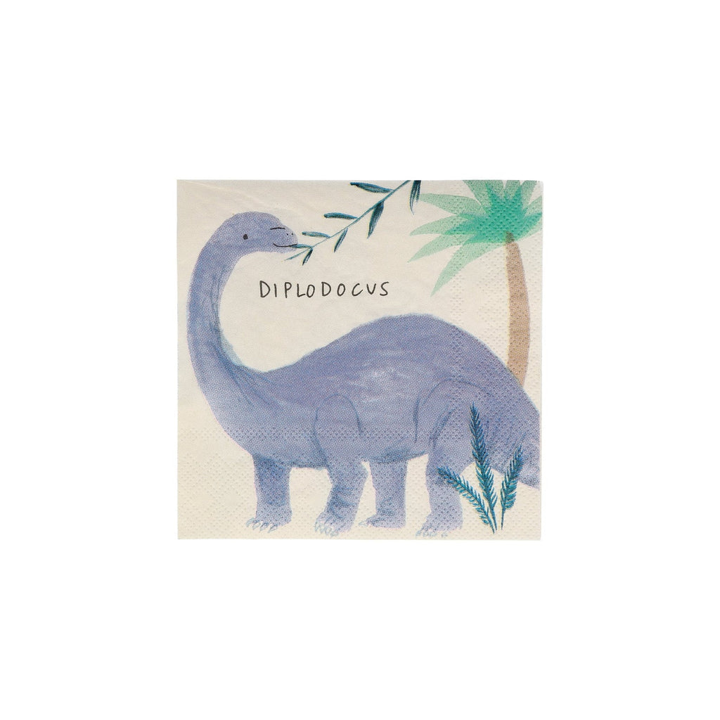 Servetten Dinosaur Kingdom Small Napkins - set van 16 - Servetten Meri Meri - In den Olifant