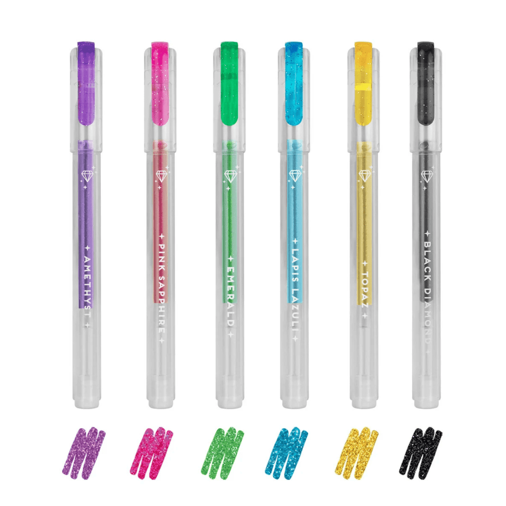 Set Of 6 Glitter Gel Pens - Shine Like A Diamond Multicolor - Schrijfwaren Legami - In den Olifant
